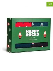 Happy Socks Skarpety (4 pary) "Holiday" w kolorze granatowo-czerwonym rozmiar: 41-46. Czerwone skarpety Happy Socks, bez wzorów, prążkowane. Za 109.00 zł.