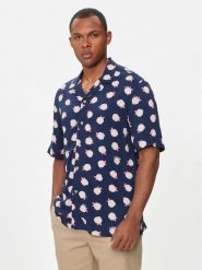 United Colors Of Benetton Koszula 5XRBUQ047 Granatowy Regular Fit. Niebieskie koszule United Colors Of Benetton, l, bez wzorów, z wiskozy, bez kołnierzyka, bez ramiączek. Za 169.99 zł.