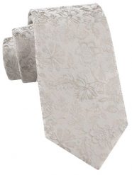 Elegancki Krawat Chattier - Jasny Popiel i Beż, Kwiaty. Szare krawaty i muchy Chattier, bez wzorów, z tkaniny. Za 55.00 zł.
