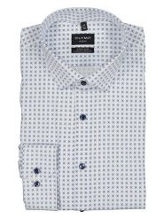 OLYMP Koszula "No 6" - Super Slim - w kolorze niebiesko-białym rozmiar: 39. Białe koszule Olymp, bez wzorów, z bawełny, bez kołnierzyka, bez ramiączek. Za 100.99 zł.