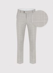 PAKO LORENTE - Wełniane spodnie garniturowe w kratkę. Brązowe garnitury Pako Lorente, m, bez wzorów, z wełny. Za 999.99 zł.