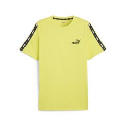 Męska koszulka Essentials+ Tape PUMA Lime Sheen Green. Zielone t-shirty sportowe Puma, bez wzorów, bez ramiączek, na jogę i pilates. Za 80.99 zł.