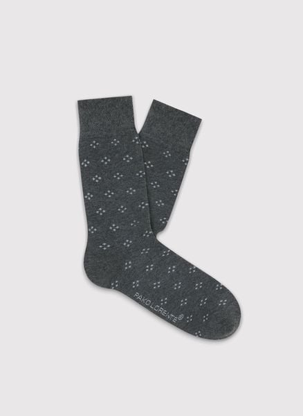 Szare skarpetki męskie we wzorki P000B-SX-526-S-0. Szare skarpety Pako Lorente, bez wzorów, z bawełny. Za 39.99 zł.