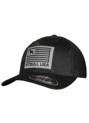 Czapka męska Pitbull Full Cap El Jefe Fitted. Czarne czapki z daszkiem PITBULL, z aplikacjami, z bawełny. Za 87.99 zł.