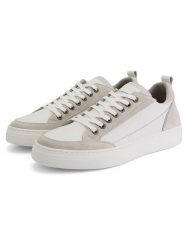 TRAVELIN' Skórzane sneakersy "Croft" w kolorze biało-beżowym rozmiar: 44. Białe buty sportowe casual Travelin', bez wzorów, bez zapięcia. Za 412.88 zł.