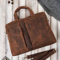 Torba męska skórzana na ramię na laptopa do pracy vintage Paolo Peruzzi E-26-BR. Brązowe torby na laptopa . Za 329.00 zł.