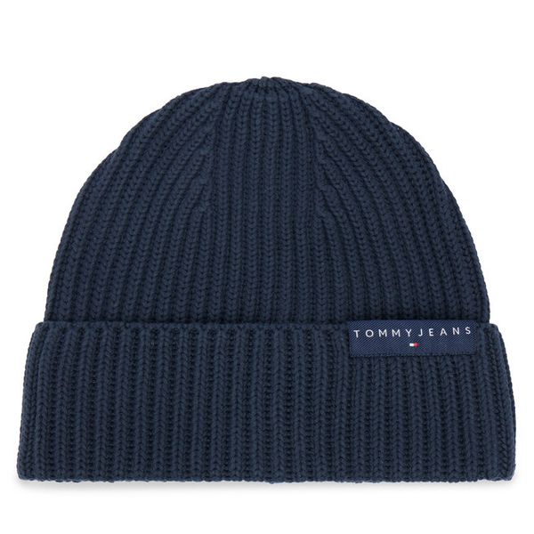 Czapka Tommy Jeans. Niebieskie czapki zimowe Tommy Jeans, bez wzorów, z jeansu. Za 129.99 zł.
