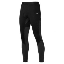 Legginsy Mizuno Breath Thermo Merino Wool. Czarne legginsy długie sportowe Mizuno, m, bez wzorów, na fitness i siłownię. Za 315.30 zł.
