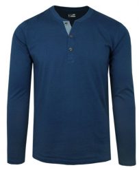Koszulka z Długim Rękawem (Longsleeve) - Pako Jeans - Dekolt na Guziki - Niebieska. Niebieskie bluzki z długim rękawem Pako Jeans, l, bez wzorów, z bawełny, bez kołnierzyka, bez ramiączek. Za 145.00 zł.