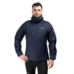 Kurtka trekkingowa męska Puez Catinaccio 2 Twr Hd. Niebieskie kurtki Salewa, l, bez wzorów, bez kaptura. Za 907.20 zł.