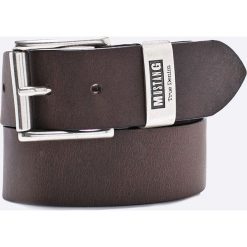 Mustang - Pasek skórzany. Brązowe paski Mustang, bez wzorów. Za 139.90 zł.