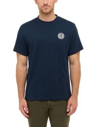 Męski T-Shirt Mustang Style Akron Dark Sapphire 1016869 4136. Niebieskie t-shirty Mustang, l, bez wzorów, bez kołnierzyka, bez ramiączek. Za 79.99 zł.