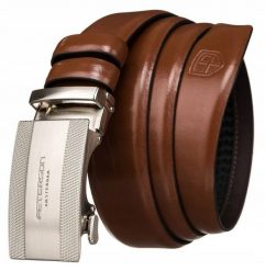Pasek męski Peterson PTN A007 BROWN brązowy. Brązowe paski Peterson, bez wzorów, z jeansu. Za 79.99 zł.