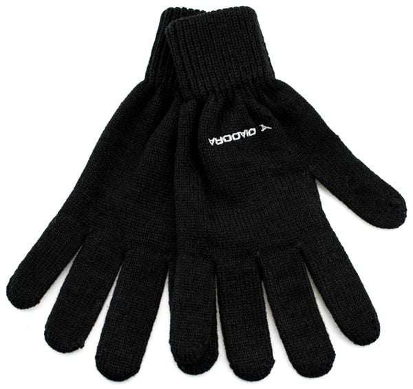 Rękawiczki męskie Diadora Glove Dziane Czarne. Czarne rękawiczki Diadora, bez wzorów, z materiału. Za 102.99 zł.