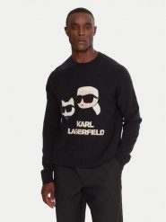 KARL LAGERFELD Sweter 655030 554306 Czarny Regular Fit. Czarne swetry rozpinane KARL LAGERFELD, l, bez wzorów, z syntetyku, bez kołnierzyka, bez ramiączek. Za 1,149.00 zł.
