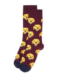 Happy Socks Skarpety "Dog" w kolorze fioletowo-jasnożółtym rozmiar: 36-40. Różowe skarpety Happy Socks, bez wzorów, prążkowane. Za 33.95 zł.