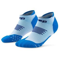 Męskie skarpety kompresyjne do biegania stopki sportowe Core Run. Niebieskie odzież kompresyjna CEP, bez wzorów, z elastanu. Za 74.00 zł.