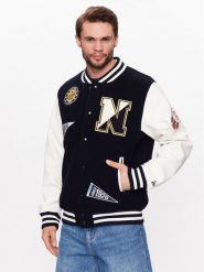 New Era Kurtka bomber Heritage All Over Patch 60332225 Granatowy Regular Fit. Niebieskie kurtki New Era, m, bez wzorów, z syntetyku, bez kaptura. Za 519.99 zł.