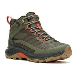 Buty trekkingowe męskie Merrell Moab Speed Strike WP. Zielone trekkingi Merrell, bez wzorów, z gumy, za kostkę, bez zapięcia. Za 581.00 zł.