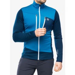 Bluza z zamkiem męska Ortovox Fleece Grid Jacket. Niebieskie bluzy ORTOVOX, na zimę, m, bez wzorów, bez kaptura. Za 786.99 zł.