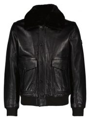 Bugatti Skórzana kurtka w kolorze czarnym rozmiar: 56. Czarne kurtki Bugatti, bez wzorów, ze skóry, bez kaptura. Za 804.99 zł.