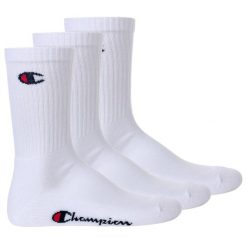 Skarpety Champion U24558 3-pack. Białe skarpetki sportowe Champion, bez wzorów. Za 34.90 zł.