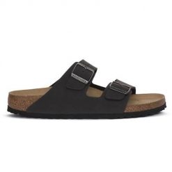 Klapki męskie Birkenstock Arizona Velvet. Czarne klapki Birkenstock, z materiału. Za 425.35 zł.