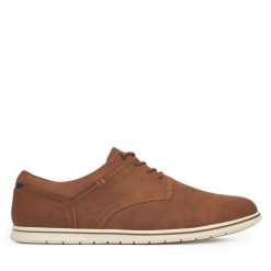 Półbuty Lanetti. Brązowe eleganckie półbuty Lanetti, bez wzorów, bez obcasa, bez zapięcia. Za 139.99 zł.