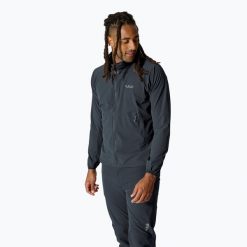 Kurtka softshell męska Rab Borealis Hoody. Szare kurtki RAB, m, bez wzorów, z elastanu, bez kaptura. Za 429.99 zł.