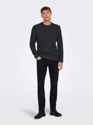 ONLY & SONS Dżinsy "Loom" - Slim fit - w kolorze czarnym rozmiar: W29/L32. Czarne jeansy Only & Sons, l. Za 66.00 zł.