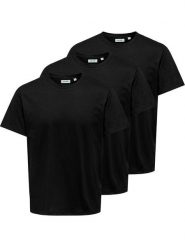 ONLY & SONS Koszulki (3 szt.) "Jeff" w kolorze czarnym rozmiar: XXL. Czarne bezrękawniki Only & Sons, xxl, bez wzorów, z bawełny, bez kołnierzyka, bez ramiączek. Za 74.11 zł.