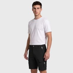Spodenki trekkingowe męskie Banco. Brązowe krótkie spodenki sportowe Aulp, m, bez wzorów, z elastanu. Za 199.99 zł.