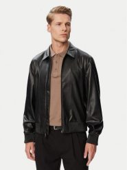 Calvin Klein Kurtka z imitacji skóry LV04RG406G Czarny Regular Fit. Czarne kurtki CALVIN KLEIN, l, bez wzorów, ze skóry, bez kaptura. Za 799.99 zł.