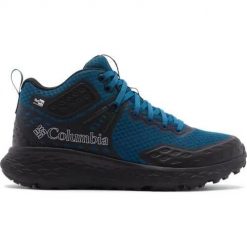 Buty trekkingowe męskie Columbia Konos TRS Mid. Niebieskie buty turystyczne Columbia, bez wzorów, z materiału, za kostkę, bez zapięcia, trekkingowe. Za 647.00 zł.