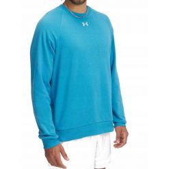 Bluza męska bez kaptura Under Armour Rival Fleece Crew. Niebieskie bluzy bez kaptura Under Armour, m, bez wzorów, bez kaptura. Za 132.99 zł.
