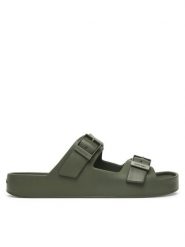 Calvin Klein Klapki Ergon Eva Double Bar Sandal HM0HM02116 Zielony. Zielone klapki CALVIN KLEIN, z syntetyku. Za 249.99 zł.