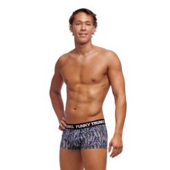 Bielizna męska bokserki spodenki bawełniane Funky Trunks Pressure Palm. Szara bokserki FUNKITA, m, bez wzorów, z bawełny. Za 89.99 zł.