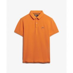 Koszulka polo z piki Superdry Classic. Brązowe koszulki polo Superdry, m, bez wzorów, bez kołnierzyka, bez ramiączek. Za 236.50 zł.
