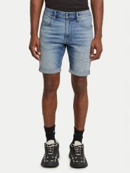 G-Star Raw Szorty jeansowe 3301 D10481-D760 Niebieski Slim Fit. Niebieskie szorty G-Star Raw, m, bez wzorów, z bawełny, retro. Za 609.99 zł.