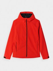 4F Kurtka softshell wiatroodporna membrana 5000 męska - czerwona S. Czerwone kurtki 4F, na zimę, m, bez wzorów, z dzianiny, z kapturem. W wyprzedaży za 139.99 zł.