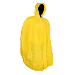 Poncho przeciwdeszczowy z kapturem i pokrowcem z grubego PVC wysokiej jakości P2. Żółte kurtki przeciwdeszczowe SELECTION P2R, uniwersalny, bez wzorów, z kapturem. Za 177.50 zł.