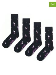 Happy Socks Skarpety (2 pary) w kolorze czarnym rozmiar: 36-40. Czarne skarpety Happy Socks, bez wzorów, prążkowane. Za 56.66 zł.