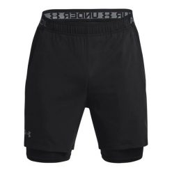 Tkane szorty 2 w 1 Under Armour Vanish. Czarne szorty Under Armour, bez wzorów, z tkaniny, sportowe. Za 240.35 zł.