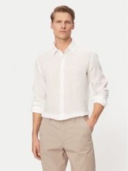BOSS Koszula Relegant 50567579 Biały Regular Fit. Białe koszule Boss, m, bez wzorów, ze lnu, bez kołnierzyka, bez ramiączek. Za 499.99 zł.