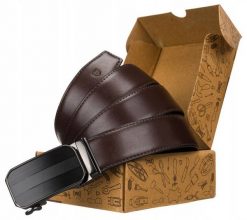 Pasek skórzany Peterson [DH] PTN AB35-03 brązowy. Brązowe paski Peterson, bez wzorów, ze skóry, eleganckie. Za 72.00 zł.