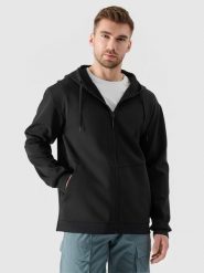 4F Bluza dresowa rozpinana z kapturem męska - czarna L. Czarne bluzy z kapturem 4F, l, bez wzorów, z bawełny, z kapturem. Za 99.99 zł.