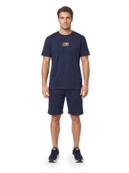 WACS męski zestaw koszulka + szorty bermudy. Niebieskie krótkie spodenki sportowe LEONE 1947 APPAREL, l, bez wzorów, z bawełny. Za 294.70 zł.