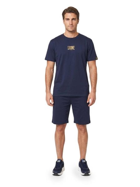 WACS męski zestaw koszulka + szorty bermudy. Niebieskie krótkie spodenki sportowe LEONE 1947 APPAREL, l, bez wzorów, z bawełny. Za 294.70 zł.