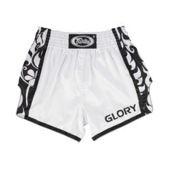 Spodenki Muay Thai Fairtex BSG3 Glory Białe/Czarne M. Białe szorty FAIRTEX, m, bez wzorów, sportowe. Za 279.00 zł.