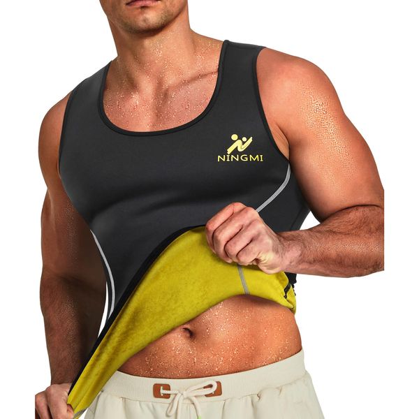 Męski wyszczuplający podkoszulek fitness neoprenowy SlimBody. Czarne podkoszulki SLIMBODY, l, bez wzorów, z neoprenu, bez ramiączek. W wyprzedaży za 125.00 zł.